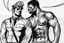TOM OF FINLAND, Untitled (Detail), 1987, Pen and ink on paper, 11.63” x 8.13”, ToFF #87.37, © 1987 Tom of Finland Foundation