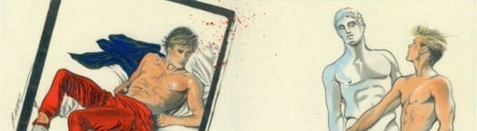 ROBERT W. RICHARDS, Toby (Detail), 1984, Graphite, pastel and watercolor on vellum, 13 x 16 in. Published in Torso, 1984.