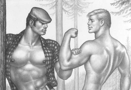 TOM OF FINLAND (Touko Laaksonen, Finnish, 1920 – 1991), Untitled (Detail), 1968, Graphite on paper, 12.94” x 9.38”, ToFF Cat. #68.06, Collection of Volker Morlock, © 1968 Tom of Finland Foundation