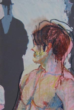 DAVID CROCKER, At His Bidding (Detail), Oil on canvas, 72" x 24", © DGC2013
