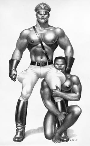 TOM OF FINLAND (Touko Laaksonen, Finnish, 1920 – 1991) Untitled, 1987, Graphite on paper, #87.04 © 1987 Tom of Finland Foundation