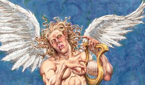 MICHAEL KIRWAN (American, 1953- ), Gabriel Blows, 2013, Markers on paper, 15.50" x 8.00"