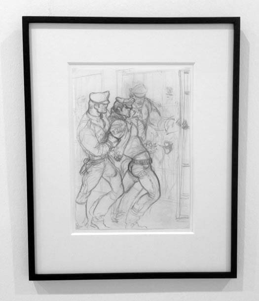 TOM OF FINLAND (Touko Laaksonen, Finnish, 1920 – 1991), Untitled (Detail, preliminary drawing), 1976, Graphite on paper, Tom of Finland Foundation Permanent Collection #1071, © 1976 Tom of Finland Foundation