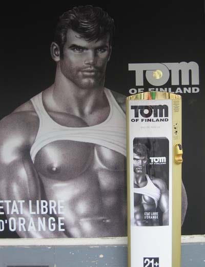 Tom of Finland fragrance display at the Etat Libre d'Orange store in Paris by Adam Sofen on Flickr.