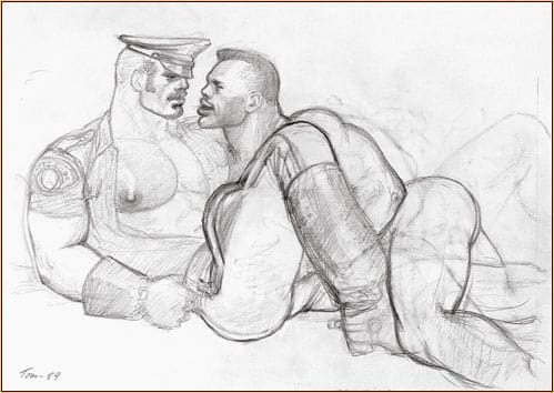 TOM OF FINLAND (Finnish, 1920 – 1991), Untitled, 1989, Graphite on paper, 8.5" x 11.5”, © 2010 Tom of Finland Foundation
