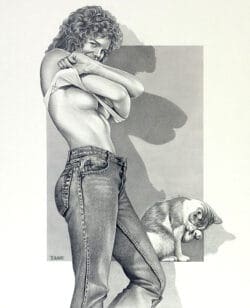 woman removing shirt